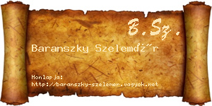Baranszky Szelemér névjegykártya